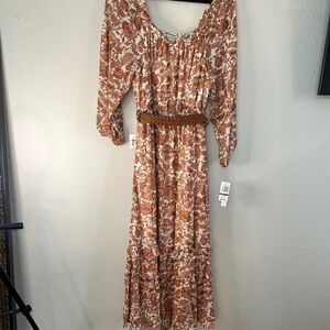 Floral Brown‎ Maxi Dress